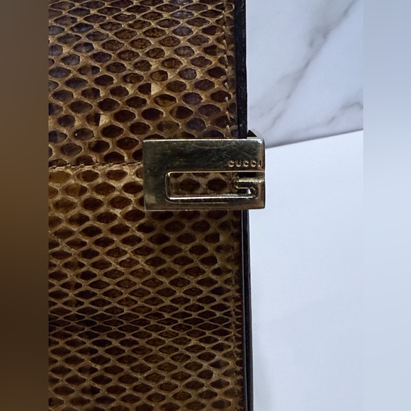 Vintage Gucci Snakeskin Agenda Cover Passport Holder Exotic Leather Organizer - Picture 3 of 6